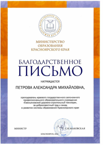 Петрова Александра Михайловна