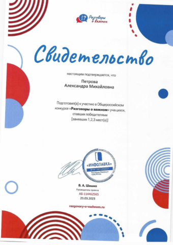 Петрова Александра Михайловна